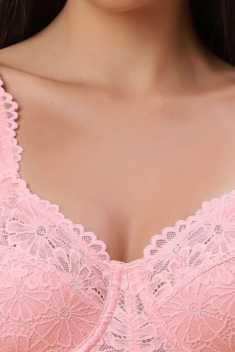 Soie Double Layered Regular Wired Full Coverage Lace Bra - Crstal Rose — image 5